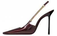 SAINT LAURENT BLAKE Slim Heel High Heels 11cm Women's Brown