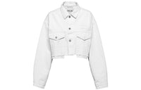 MIU MIU Embroidered logo Cropped Denim Jacket