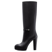 DIOR Edgy Knee-high Boots 12cm Women's Black