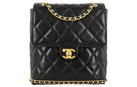 CHANEL Calfskin Backpack Women's Black
