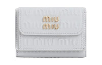 MIU MIU Matelassé Calfskin Wallet Women's Blue