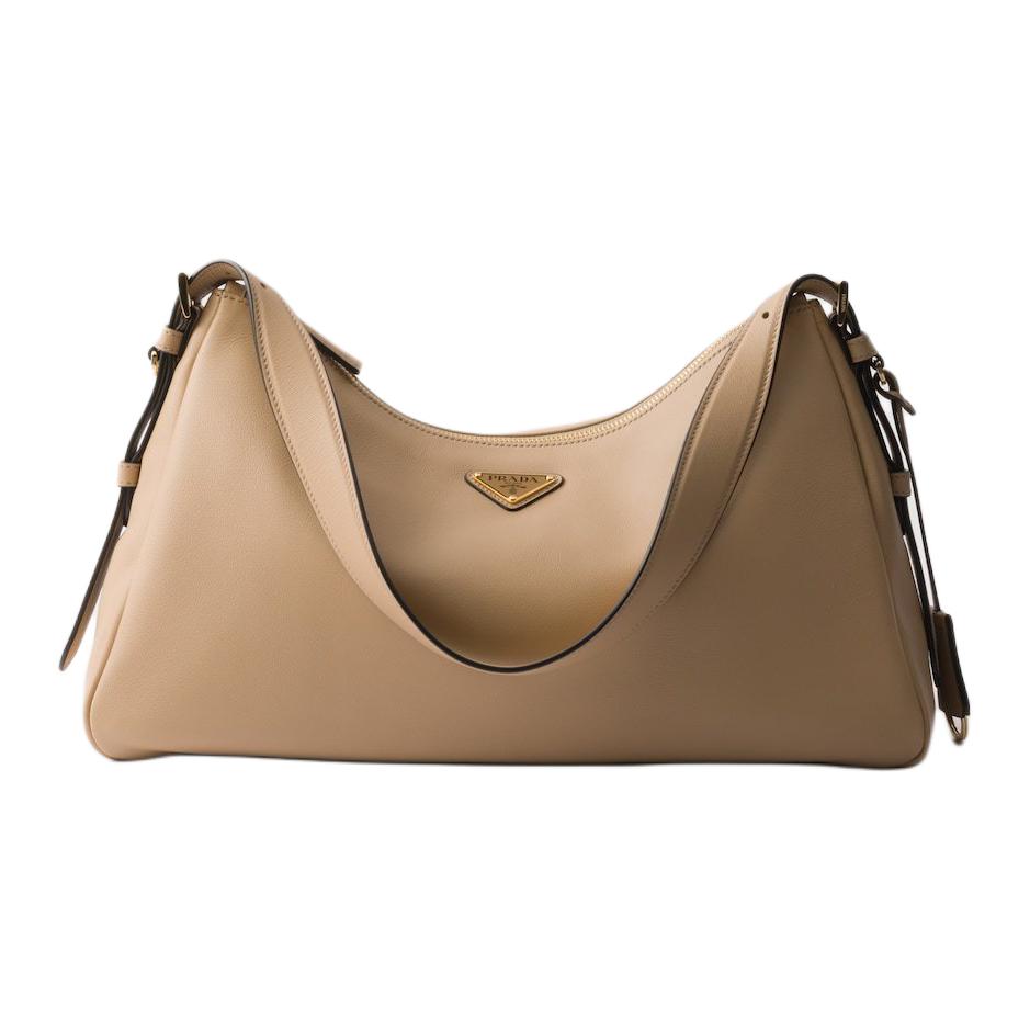 PRADA Aimee Calfskin Shoulder Bag Women's Sand