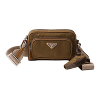 PRADA Recycled Nylon Shoulder Bag Crossbody Bag Men's Cork Beige