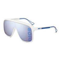 DIOR Acetate Irregular Shape Sunglasses Women's White