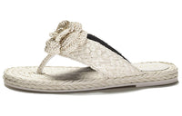 CHANEL Flip Flops 1cm Women's Ivory White
