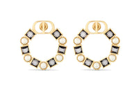 DIOR Earrings Women's Black/Gold