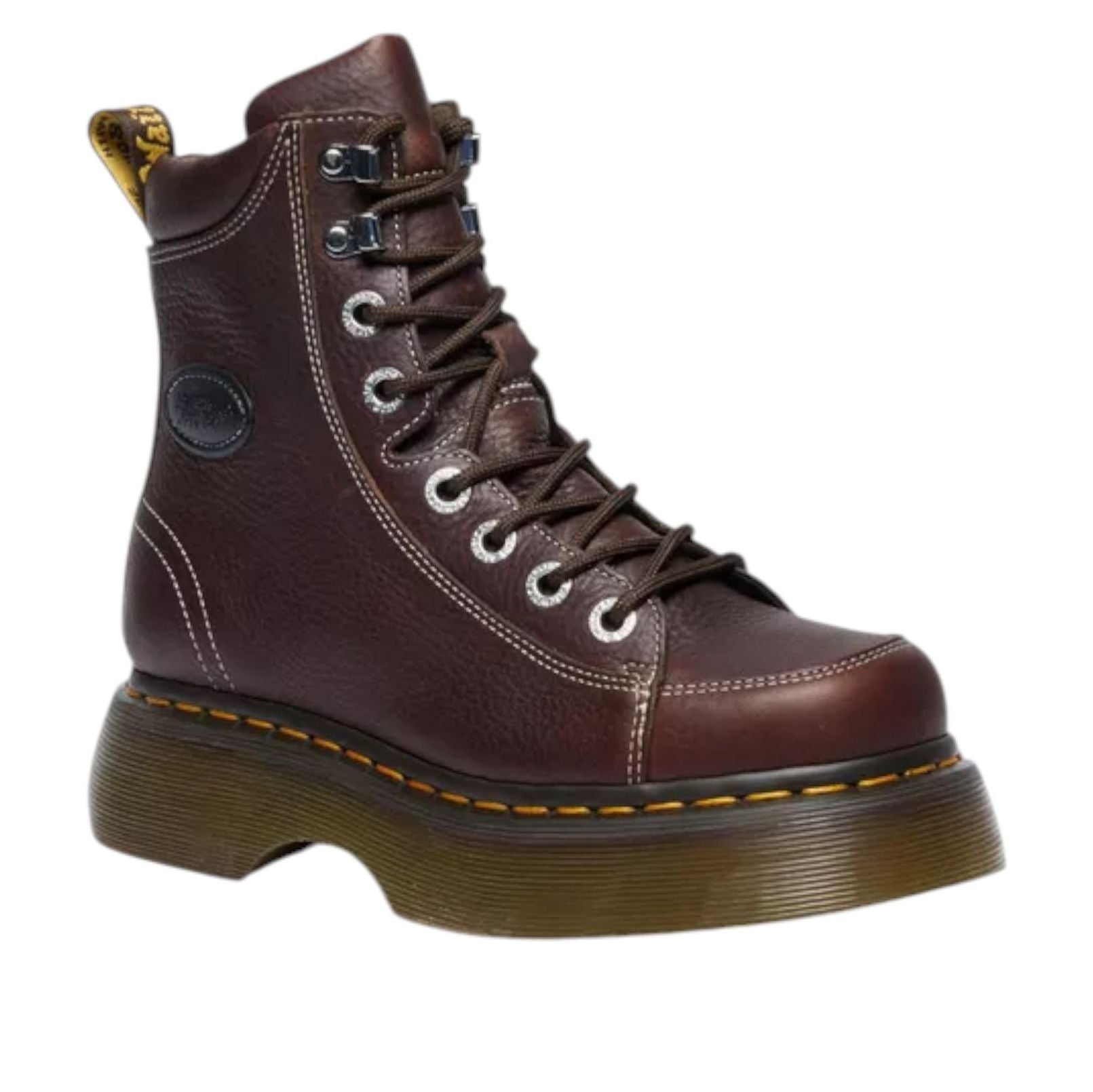 (WMNS) Dr. Martens BUZZ 8-EYE Grizzly Lace Up Boots 'Dark Brown' 42033200