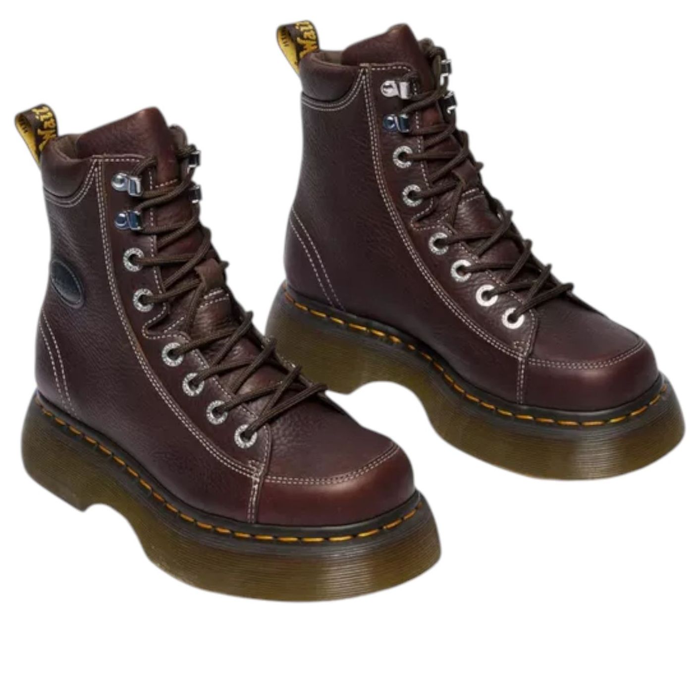 (WMNS) Dr. Martens BUZZ 8-EYE Grizzly Lace Up Boots 'Dark Brown' 42033200