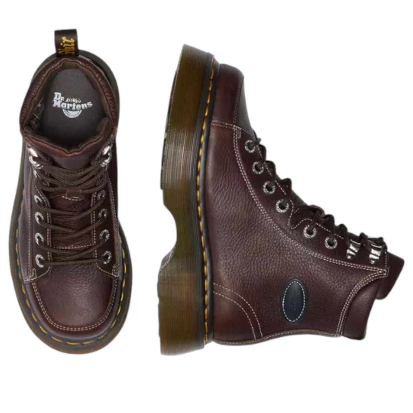(WMNS) Dr. Martens BUZZ 8-EYE Grizzly Lace Up Boots 'Dark Brown' 42033200