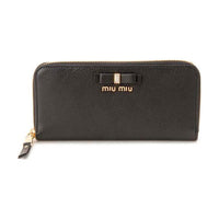 MIU MIU Leather Wallet Women's Black