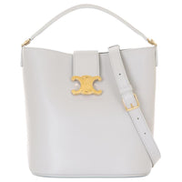 CELINE Smooth Calf Leather Shoulder Bag Crossbody Bag Handbag Medium Size Women's Cloud Gray