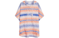CELINE Striped Drawstring Poncho