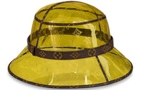 LOUIS VUITTON MONOGRAM RAINCOVER Leather Hats Men's Light Yellow