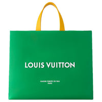 LOUIS VUITTON Cow Leather Tote Bag Shopping Bag Handbag Medium Size Unisex Green