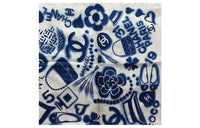 CHANEL Silk Scarves Women's Marine Blue