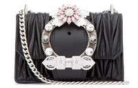 MIU MIU Leather Handbag Mini Women's Black