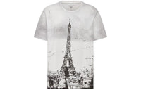 DIOR Paris Eiffel Tower Print Crew Neck Short-Sleeved T-Shirt Women's White