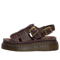 (WMNS) Dr. Martens Wrenlie Open Flower Sandals 'Dark Brown' 42339200