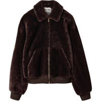 MIU MIU FW24 Velvet-feel Coat Women's Coffee Brown
