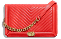 CHANEL LEBOY Lambskin Shoulder Bag Crossbody Bag Women's Red