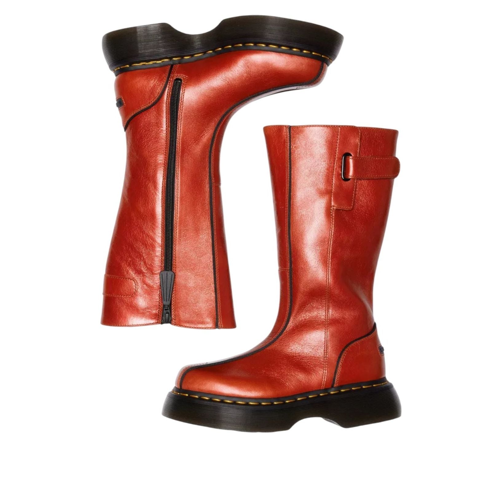 (WMNS) Dr. Martens BUZZ HI Tall Eclipse Boots 'Flame Orange' 42577800