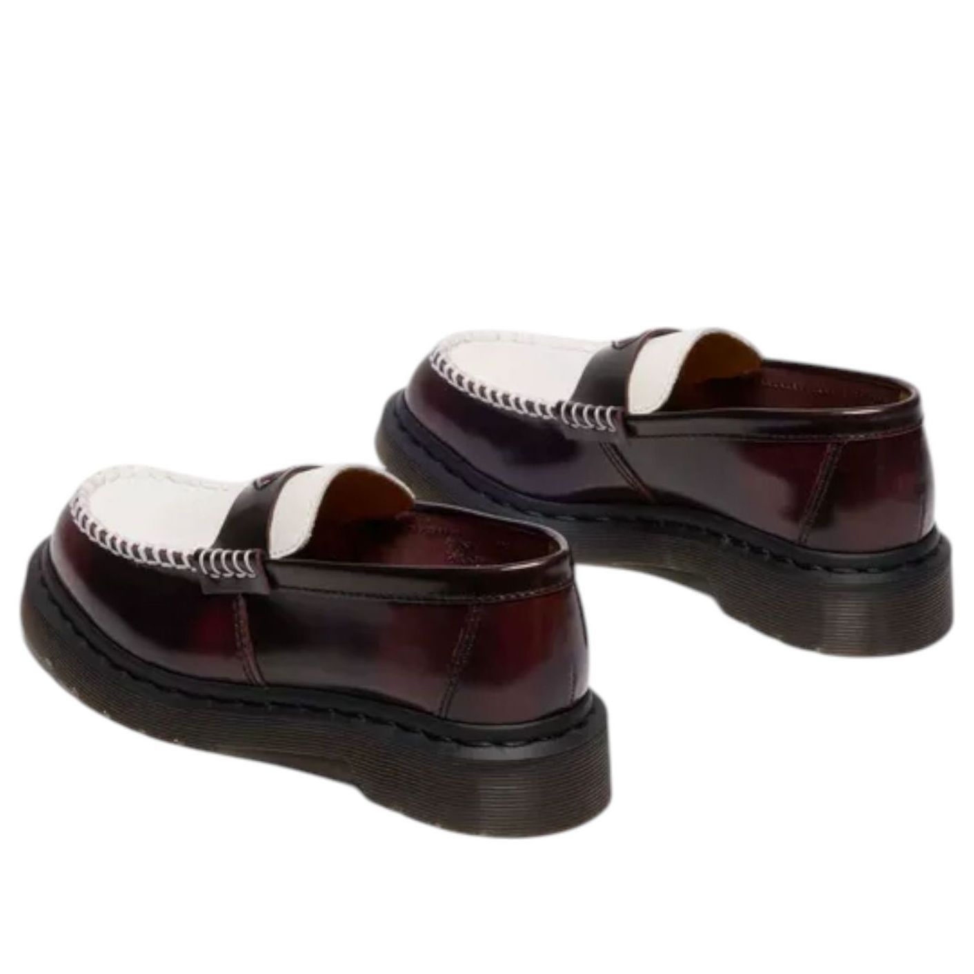 (WMNS) Dr. Martens Penton Heart Two-Tone Arcadia Loafers 'Cherry Red White' 42594600