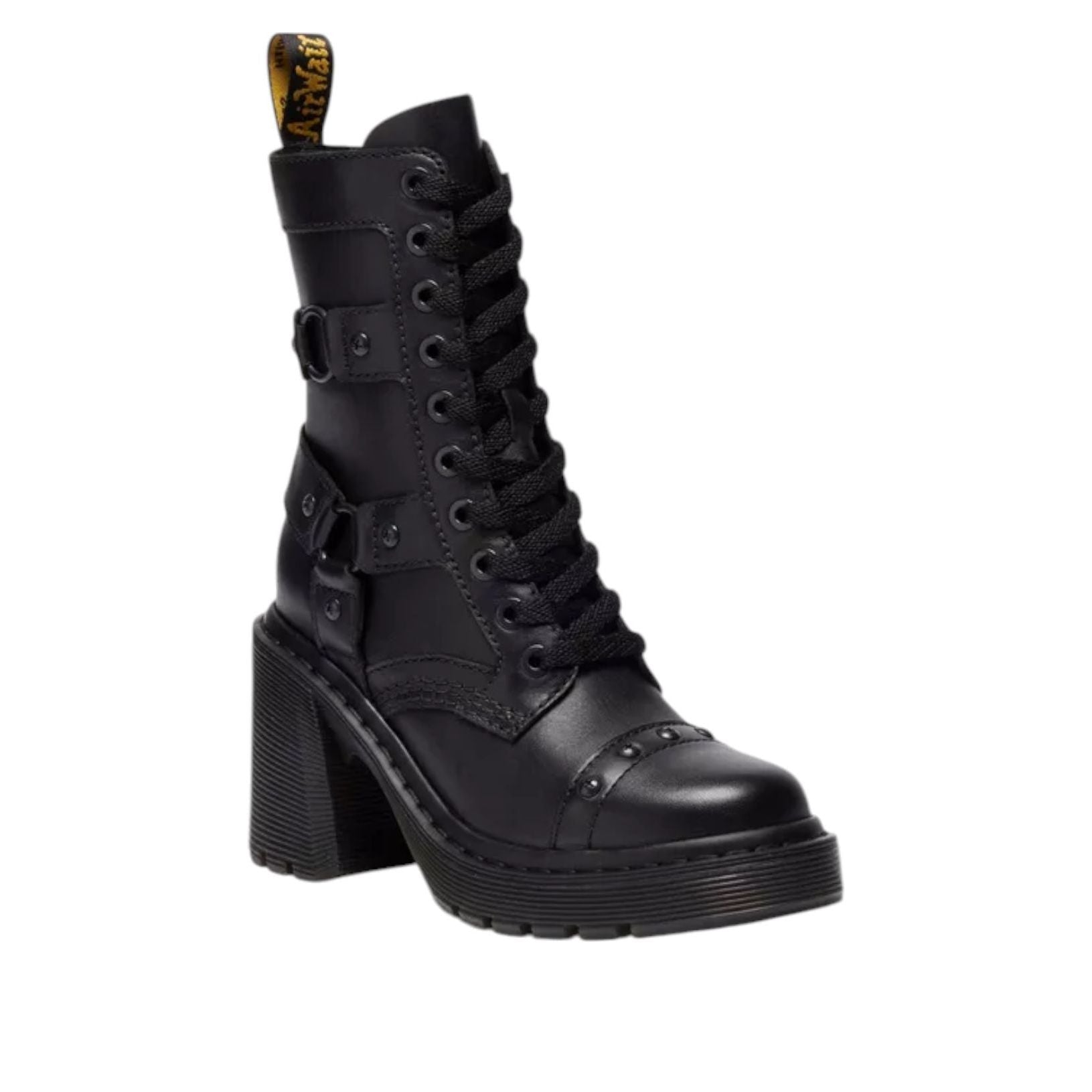 (WMNS) Dr. Martens Chesney Harness Sendal Heeled Boots 'Black' 42613001