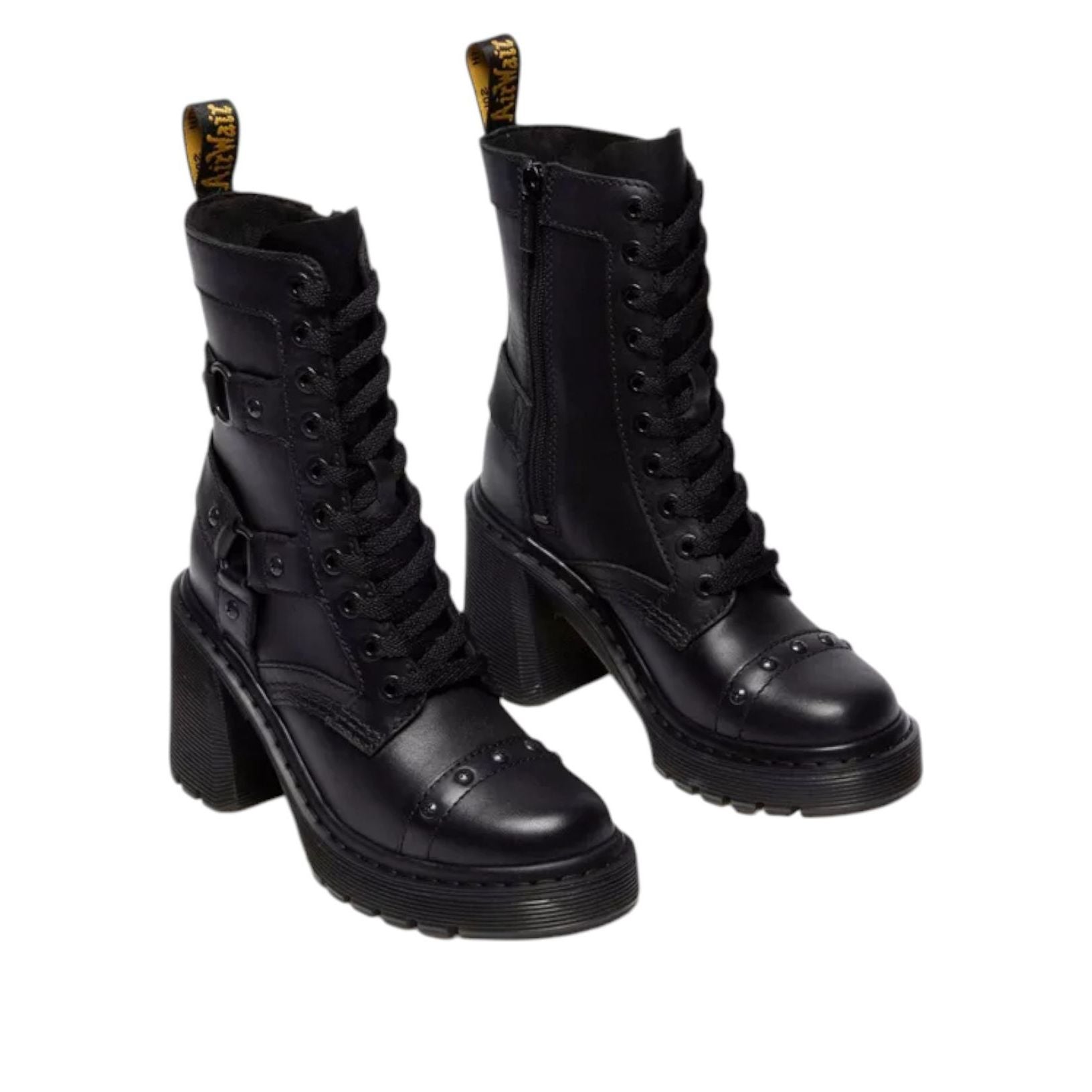 (WMNS) Dr. Martens Chesney Harness Sendal Heeled Boots 'Black' 42613001