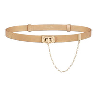 DIOR Cow Leather Brass Metal Resin Leather Belts Women's Cookie 1.9CM