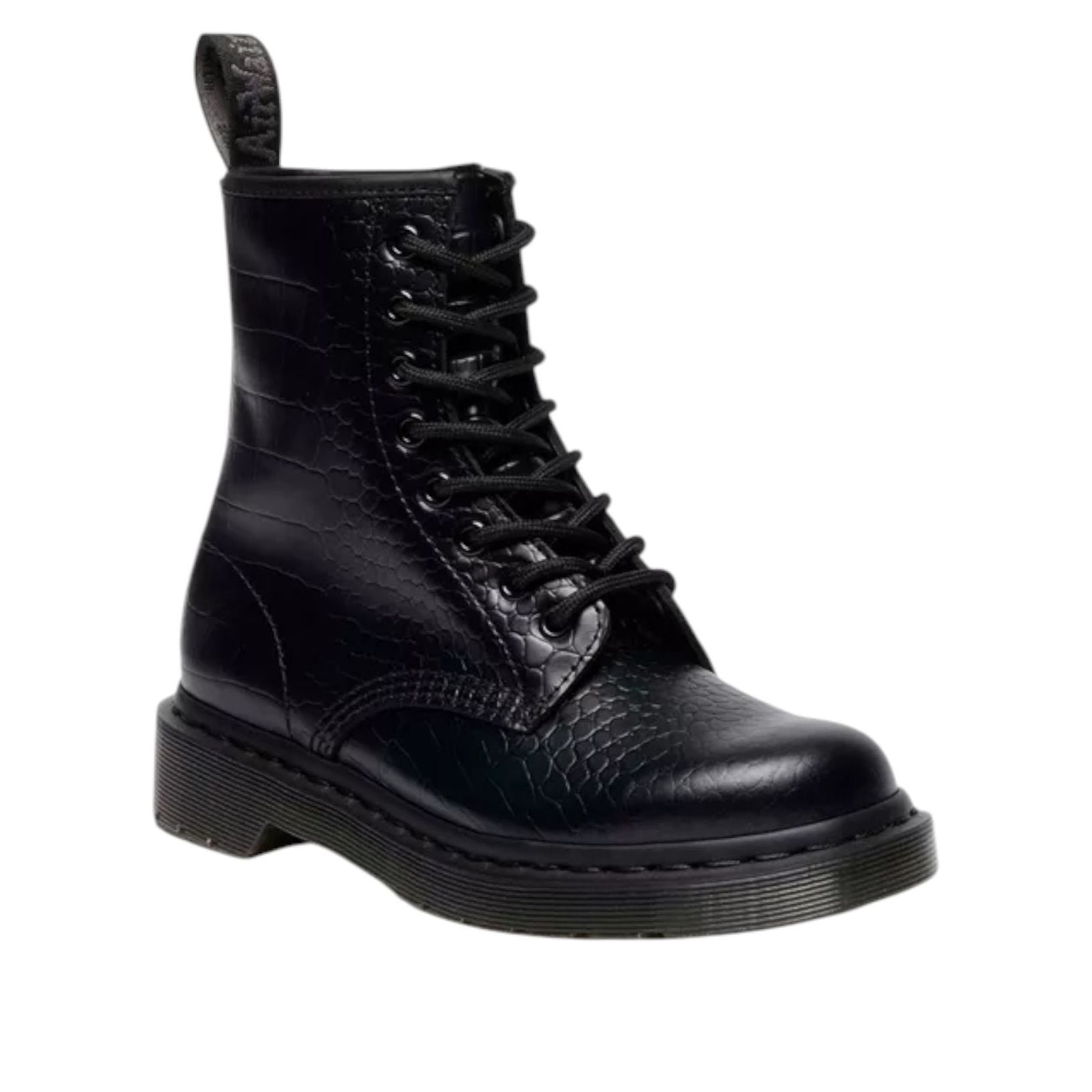 (WMNS) Dr. Martens 1460 Croco Croc Emboss Boots 'Black' 42679001