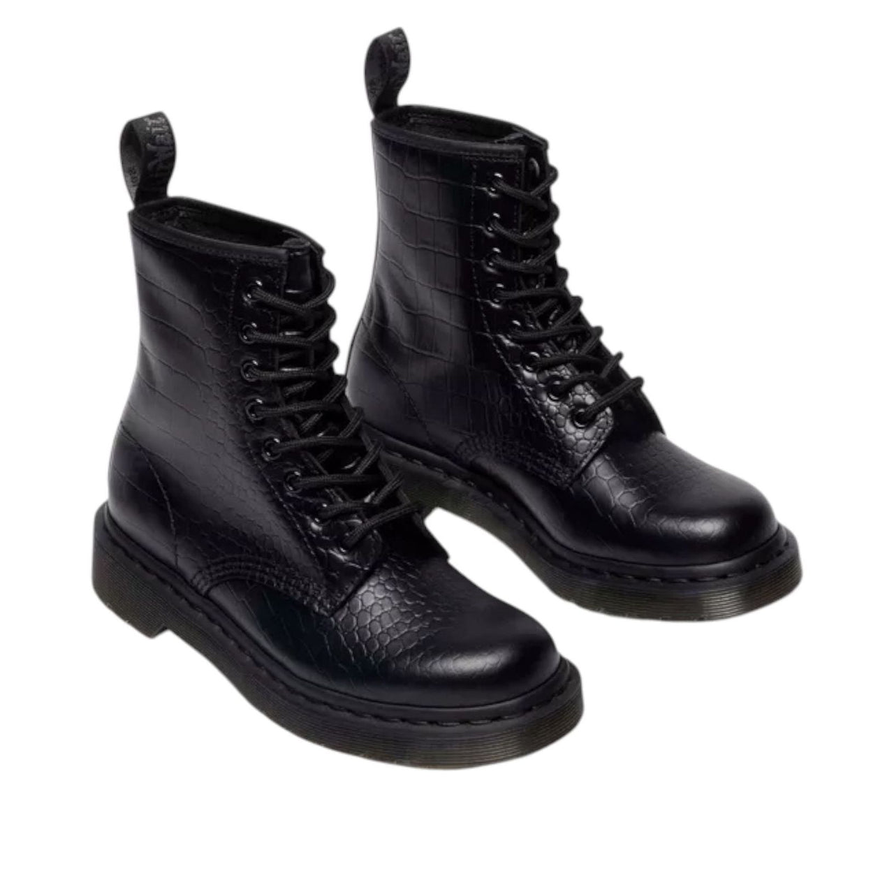 (WMNS) Dr. Martens 1460 Croco Croc Emboss Boots 'Black' 42679001