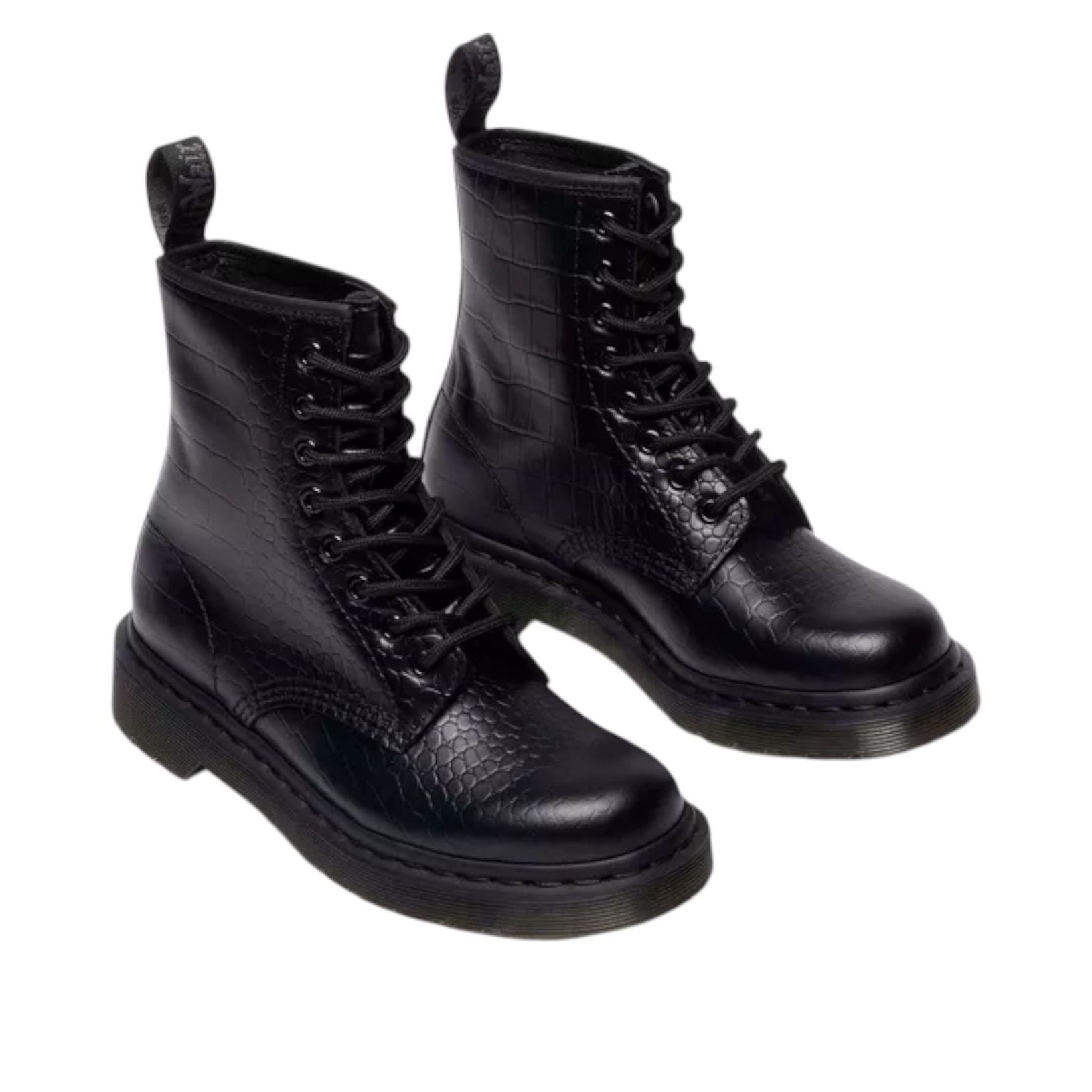 (WMNS) Dr. Martens 1460 Croco Croc Emboss Boots 'Black' 42679001