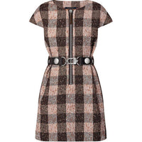 LOUIS VUITTON Check Tweed Utility Detail Dress