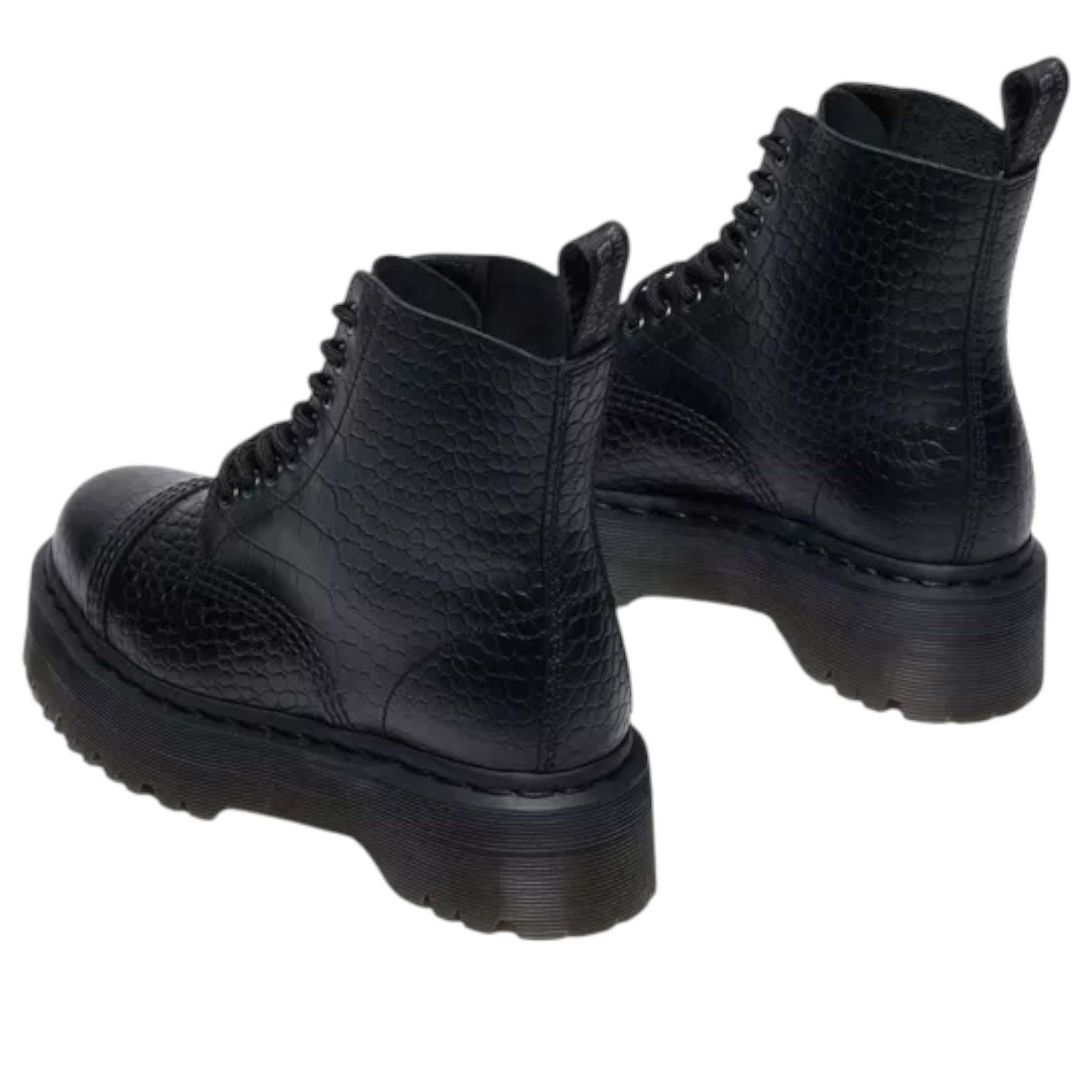 (WMNS) Dr. Martens Sinclair Croc Emboss Platform Boots 'Black' 42713001