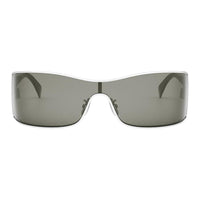 CELINE Metal Irregular Shape Sunglasses Women's White