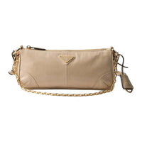 PRADA Re Edition Calfskin Shoulder Bag Medium Size Women's Travertine