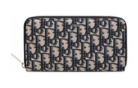 DIOR Cow Leather Wallet Clutch Unisex Black/Beige