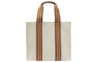 Loro Piana Canvas Canvas Bag Tote Bag Shopping Bag Handbag Medium Size Women's Ecru