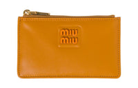 MIU MIU Leather Envelope Bag Wallets Women's Pomegranate Yellow