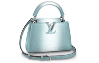 LOUIS VUITTON Capucines Ostrich Leather Capusin Shoulder Crossbody Handbag Mini Women's Light Blue