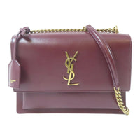 SAINT LAURENT SUNSET Cowhide Leather Shoulder Bag Crossbody Bag Handbag Women's Red