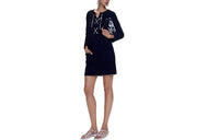 CHANEL Long-Sleeved Dresses Women's Marine Blue