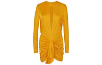 SAINT LAURENT Long-Sleeved Dresses Women's Yellow