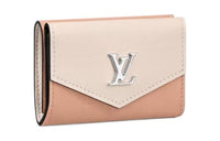 LOUIS VUITTON Leather Wallet Mini Women's Nude/White