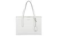 PRADA Re Edition Shiny Leather One Shoulder Handbag Tote Medium Size Women's White