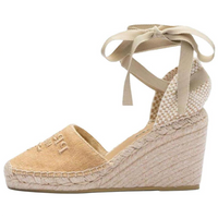 PRADA Wedge Heel High Heels 9cm Women's Light Brown
