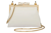 MIU MIU Sheepskin Shoulder Bag Crossbody Bag Women's White