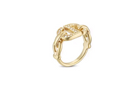 DIOR Faux Crystal Metal Rings Women's Gold