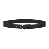 SAINT LAURENT Calfskin Leather Belts Women's Black Width 3cm