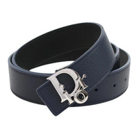 DIOR Leather Leather Belts Men's Blue 3.5CM